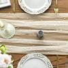 Artoid Mode Pearl Blue Gauze Table Runner 120 Inch 10FT, Seasonal Sheer Dining Holiday Wedding Birthday Baby Shower Table Decor for Home Party(Beige)