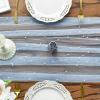 Artoid Mode Pearl Blue Gauze Table Runner 120 Inch 10FT, Seasonal Sheer Dining Holiday Wedding Birthday Baby Shower Table Decor for Home Party(Blue)