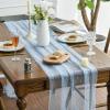 Artoid Mode Pearl Blue Gauze Table Runner 120 Inch 10FT, Seasonal Sheer Dining Holiday Wedding Birthday Baby Shower Table Decor for Home Party(Blue)
