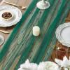 Artoid Mode Pearl Blue Gauze Table Runner 120 Inch 10FT, Seasonal Sheer Dining Holiday Wedding Birthday Baby Shower Table Decor for Home Party(Dark Green)