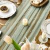 Artoid Mode Pearl Blue Gauze Table Runner 120 Inch 10FT, Seasonal Sheer Dining Holiday Wedding Birthday Baby Shower Table Decor for Home Party(Grass Green)