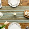 Artoid Mode Pearl Blue Gauze Table Runner 120 Inch 10FT, Seasonal Sheer Dining Holiday Wedding Birthday Baby Shower Table Decor for Home Party(Grass Green)