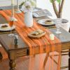 Artoid Mode Pearl Blue Gauze Table Runner 120 Inch 10FT, Seasonal Sheer Dining Holiday Wedding Birthday Baby Shower Table Decor for Home Party(Orange)