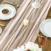 Artoid Mode Pearl Blue Gauze Table Runner 120 Inch 10FT, Seasonal Sheer Dining Holiday Wedding Birthday Baby Shower Table Decor for Home Party(Pink)