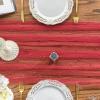 Artoid Mode Pearl Blue Gauze Table Runner 120 Inch 10FT, Seasonal Sheer Dining Holiday Wedding Birthday Baby Shower Table Decor for Home Party(Red)