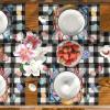 Artoid Mode Pink Green Buffalo Plaid Bunny Gnomes Eggs Easter Placemats Set of 4, 12×18 Inch Seasonal Table Mats for Party Kitchen Dining Decoration(Black)