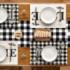 Artoid Mode Placemats for Dining Table Red Buffalo Plaid Love Home Family Together, 12 x 18 Inch Winter Holiday Washable Table Mat Set of 4(Black/White)
