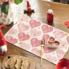 Artoid Mode Polka Dot Golden Heart Love Placemats Set of 4, 12×18 Inch Anniversary Table Mats for Party Kitchen Dining Decoration