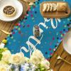 Artoid Mode Polka Dot Pink Happy Birthday Table Runner, Seasonal Kitchen Dining Table Decoration for Home Party Decor 13×72 Inch(Blue)