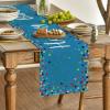 Artoid Mode Polka Dot Pink Happy Birthday Table Runner, Seasonal Kitchen Dining Table Decoration for Home Party Decor 13×72 Inch(Blue)