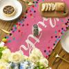 Artoid Mode Polka Dot Pink Happy Birthday Table Runner, Seasonal Kitchen Dining Table Decoration for Home Party Decor 13×72 Inch(Pink)