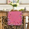 Artoid Mode Polka Dot Pink Happy Birthday Table Runner, Seasonal Kitchen Dining Table Decoration for Home Party Decor 13×72 Inch(Pink)