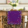 Artoid Mode Polka Dot Pink Happy Birthday Table Runner, Seasonal Kitchen Dining Table Decoration for Home Party Decor 13×72 Inch(Purple)