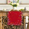 Artoid Mode Polka Dot Pink Happy Birthday Table Runner, Seasonal Kitchen Dining Table Decoration for Home Party Decor 13×72 Inch(Red)