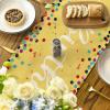 Artoid Mode Polka Dot Pink Happy Birthday Table Runner, Seasonal Kitchen Dining Table Decoration for Home Party Decor 13×72 Inch(Yellow)
