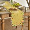Artoid Mode Polka Dot Pink Happy Birthday Table Runner, Seasonal Kitchen Dining Table Decoration for Home Party Decor 13×72 Inch(Yellow)