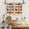 Artoid Mode Pumpkin Balck Cat Fall Kitchen Towels Dish Towels, 18×26 Inch Farmhouse Autumn Decoration Hand Towels Set of 2