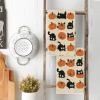 Artoid Mode Pumpkin Balck Cat Fall Kitchen Towels Dish Towels, 18×26 Inch Farmhouse Autumn Decoration Hand Towels Set of 2