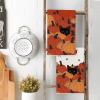 Artoid Mode Pumpkin Balck Cat Fall Kitchen Towels Dish Towels, 18×26 Inch Farmhouse Maple Leaves Decoration Hand Towels Set of 2