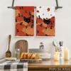 Artoid Mode Pumpkin Balck Cat Fall Kitchen Towels Dish Towels, 18×26 Inch Farmhouse Maple Leaves Decoration Hand Towels Set of 2