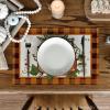 Artoid Mode Pumpkin Buffalo Plaid Fall Placemats Set of 4, 12×18 Inch Seasonal Autumn Table Mats for Outdoor Home Party Dining Decoration(Orange)