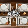 Artoid Mode Pumpkins Mushrooms Leaves Placemat for Dining Table, 12 x 18 Inch Fall Autumn Harvest Holiday Rustic Vintage Washable Table Mat Set of 6(Multicolor)