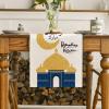 Artoid Mode Ramadan Table Runner, Seasonal Bling Bling Moon and Star Holiday Kitchen Dining Table Runners for Home Party Decor 13 x 60 Inch(Yellow)