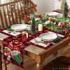 Artoid Mode Red Buffalo Plaid Gnome Believe Xmas Balls Merry Christmas Round Placemats Set of 4, 14 Inch Winter Round Table Mats for Dining Decoration(Red/Black)