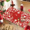 Artoid Mode Red Heart Love Leaves Valentine Placemats Set of 4, 12×18 Inch Anniversary Wedding Table Mats for Party Kitchen Dining Decoration(Red)