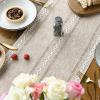 Artoid Mode Sage Green Rustic Cotton Linen Table Runner, Seasonal Embroidered Hollow Kitchen Dining Table Decoration for Home Party Decor 13×72 Inch(Brown)