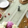 Artoid Mode Sage Green Rustic Cotton Linen Table Runner, Seasonal Embroidered Hollow Kitchen Dining Table Decoration for Home Party Decor 13×72 Inch(Sage Green)
