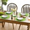 Artoid Mode Shamrock St. Patrick’s Day Round Placemats Set of 4,14 Inch Seasonal Holiday Farmhouse Table Mats for Party Kitchen Dining Decoration(Green)
