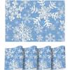 Artoid Mode Snowflakes Christmas Vinyl Placemats Set of 4, 12×18 Inch Wipeable Navy Blue Winter PVC Woven Table Mats for Party Kitchen Dining Decor(Blue/White)