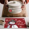 Artoid Mode Snowman Snowflakes Vinyl Christmas Placemats Set of 4, Washable Heat Resistant Plastic Winter PVC Woven Table Mats for Party Kitchen Dining Decor, 12×18 Inch(Red)
