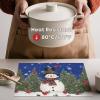 Artoid Mode Snowman Trees Christmas Floral Vinyl Placemats Set of 4, Wipeable Blue Winter PVC Woven Table Mats for Party Kitchen Dining Decor, 12×18 Inch(Blue)