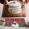 Artoid Mode Snowman Trees Christmas Floral Vinyl Placemats Set of 4, Wipeable Blue Winter PVC Woven Table Mats for Party Kitchen Dining Decor, 12×18 Inch(Red)