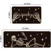 Artoid Mode Spooky Skeleton Spider Bone Black Halloween Kitchen Mats Set of 2, Black Home Decor Low-Profile Kitchen Rugs for Floor – 17×29 and 17×47 Inch(Black)