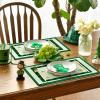 Artoid Mode St. Patrick’s Day Quotes Green Placemat for Dining Table, 12 x 18 Inch Lucky Clover Shamrock Holiday Rustic Washable Table Mat Set of 4(Green)