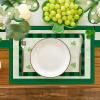Artoid Mode St. Patrick’s Day Quotes Green Placemat for Dining Table, 12 x 18 Inch Lucky Clover Shamrock Holiday Rustic Washable Table Mat Set of 4(Green)