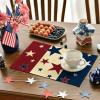 Artoid Mode Stars Stripes Patriotic 4th of July Placemats Set of 4, 12×18 Inch Independence Day Table Mats for Party Kitchen Dining Decoration
