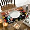 Artoid Mode Turkey Give Thanks Thanksgiving Placemats Set of 6, 12×18 Inch Seasonal Table Mats for Party Kitchen Dining Decoration(Black)
