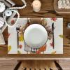 Artoid Mode Vases Hello Fall Placemats Set of 4, 12×18 Inch Seasonal Autumn Table Mats for Party Kitchen Dining Decoration(Beige/Orange)