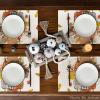 Artoid Mode Vases Hello Fall Placemats Set of 4, 12×18 Inch Seasonal Autumn Table Mats for Party Kitchen Dining Decoration(Beige/Orange)