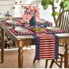 Artoid Mode Watercolor Stripes and Stars 4th of July Placemats Set of 4, 12 x 18 Inch Patriotic Memorial Day Seasonal Holiday Table Mats for Dining Table Decoration(Blue/Red)