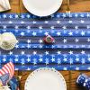 Artoid Mode White Stars Blue Gauze Table Runner 120 Inch 10FT, 4th of July Sheer Dining Wedding Holiday Birthday Table Decor for Home Party(Blue)