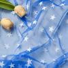 Artoid Mode White Stars Blue Gauze Table Runner 120 Inch 10FT, 4th of July Sheer Dining Wedding Holiday Birthday Table Decor for Home Party(Blue)