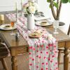 Artoid Mode White and Red Heart Gauze Table Runner 120 Inch 10FT, Mother’s Day Sheer Dining Anniversary Wedding Table Decor for Home Party(White)