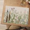 Artoid Mode Wildflower Vinyl Placemats Set of 4, Washable Non-Slip Plastic PVC Table Mats for Spring Party Kitchen Dining Decor, 12×18 Inch(Beige)