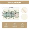 Artoid Mode Wood Pumpkins Fall Round Placemats Set of 4,14 Inch Seasonal Round Place Mats for Party Dining Decoration(Beige/Blue)