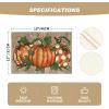 Artoid Mode Wood Pumpkins Fall Round Placemats Set of 4,14 Inch Seasonal Round Place Mats for Party Dining Decoration(Wood)